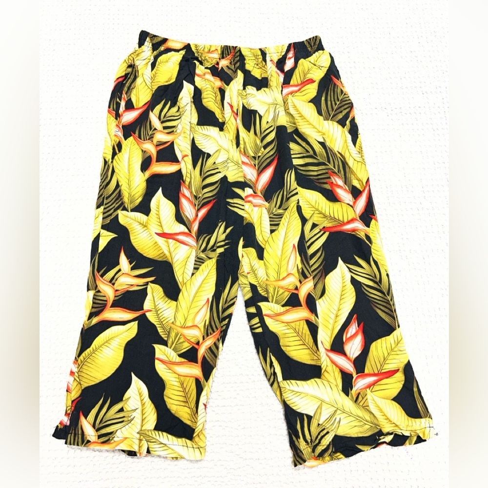 Bishop St Apparel Vibrant Leaf Print Kids Casual Pants Size “XL”